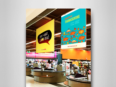 Supermarket Vol.3 Mock-Ups Pack ads advertising billboard cart commerce hypermarket mall market popular promotion smart object store