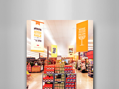 Supermarket Vol.4 Mock Ups Pack ads advertising billboard cart commerce hypermarket mall market popular promotion smart object store
