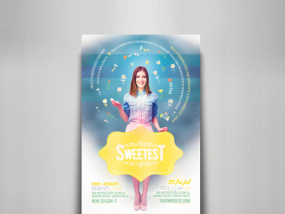 The Sweetest Flyer Template baby birthday card cute event fest festival invitation kids promo shopping vertical