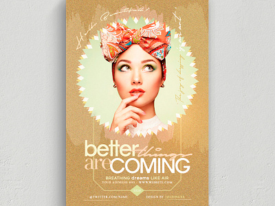 Better Things Are Coming Flyer Template 5.5x8.5 tags boutique chic classy creative disco elegant event fancy fashion fest glamour haute couture marketing mode model modern new collection night club party promotion