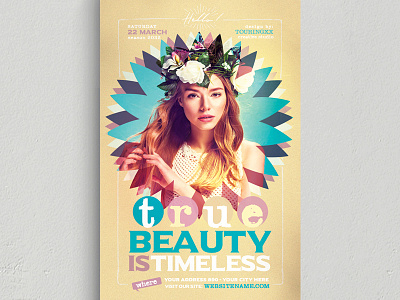 True Beauty Is Timeless Flyer Template boutique chic classy couture creative cute disco elegant event fancy fashion fest glamour marketing mode model modern new collection night club party