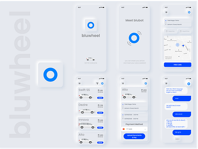 bluwheel concept app app clean design flat graphic design icon logo minimal neumorphism ui ux