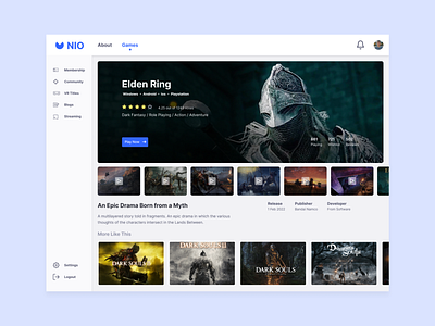 Nio Game Streaming Dashboard Design 2