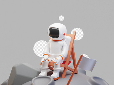 Relaxed astronaut 3d 3d character 3d icon 3d illustration 3d modeling 3d render animation astro astronaut blender chill design graphic design illustration maya moon space spaceman ui