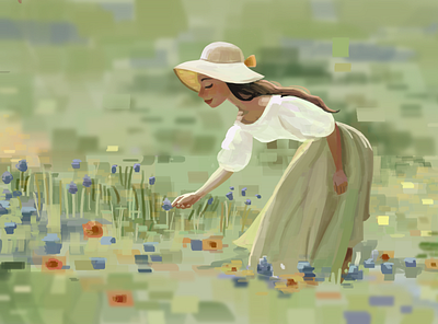 Field of Flowers art colorful concept art cute digital digitalpainting illustration painting procreate