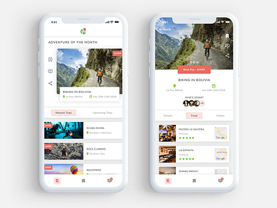 Adventurous - Vacays for the Cray Crays adventure app holiday ios mobile trip ui ux
