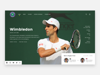 Wimbledon final header hero sport tennis ui ux web design wimbledon