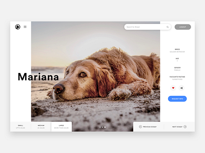 Dog/Puppy Adoption dog dog adoption dogs header hero puppies puppy puppy adoption ui unsplash ux web design