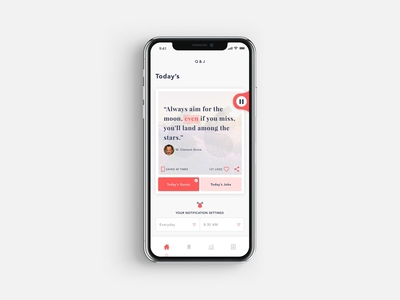 Quotes & Jokes App app jokes mobile app motivation motivation app motivational quotes quotes app ui ux