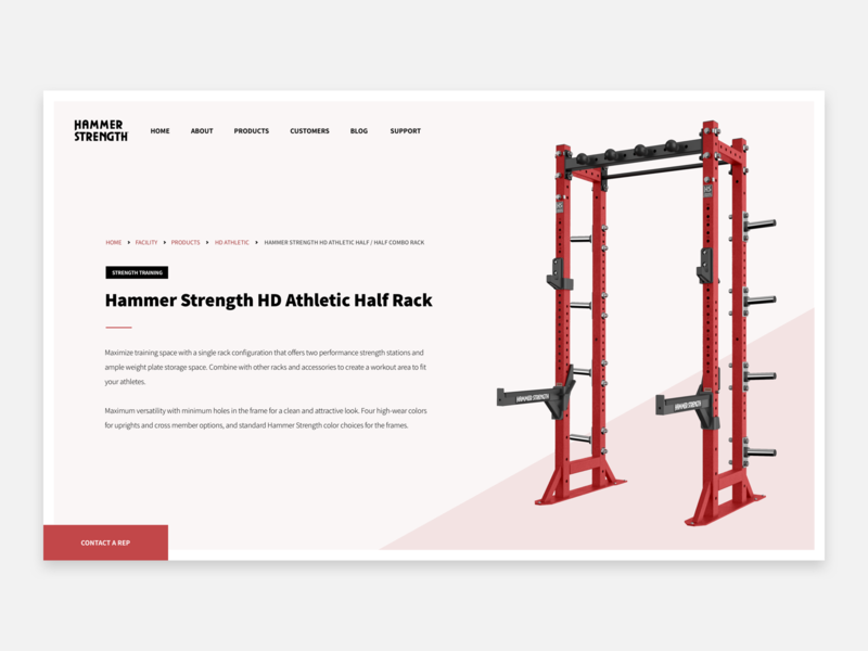 Hammer Strength bodybuilding hammer strength header hero life fitness muscle power rack product ui ux web design weight lifting