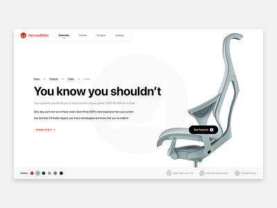Herman Miller Cosm chair cosm designers chair header herman miller hero office office chair onedayitwillbemine ui ux web design