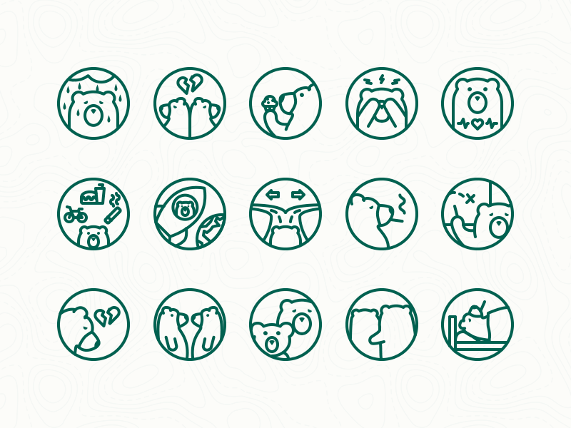 Walk the Bear - Custom Bear Icons bears collection cute icon pack icons pixel perfect svg ui web design