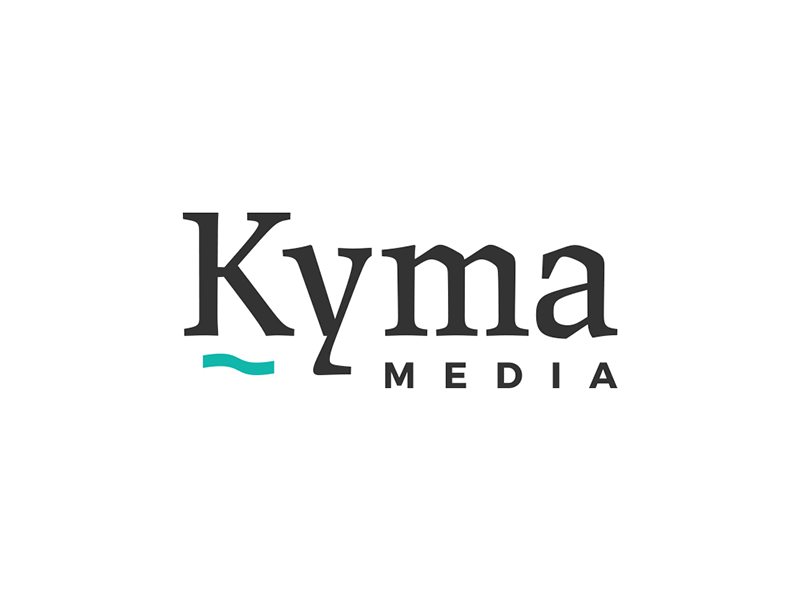 Kyma Media Logo branding concept gif icon logo mark social media symbol typography wave wordmark