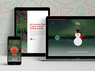 It's Centred That - Christmas Edition animated app christmas design festive illustration rudolf santa snowman ui ux vector web design