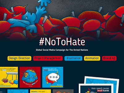 No To Hate - Global Campaign animation branding campaign design drawing graphic design illustration justice social impact