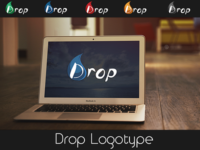 Drop logo blue colorful logotype modern simple vector