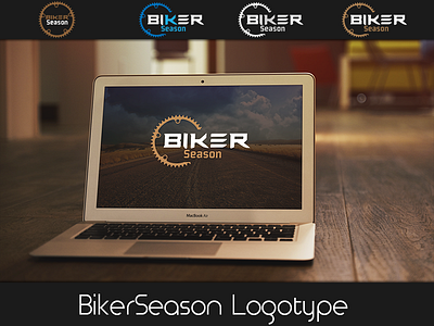 BikerSeason logotype blue colorful logotype modern simple vector