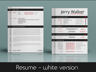 Resume - v1 white blue clean dark gray modern resume simple white