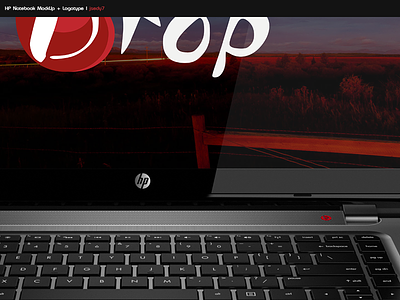 HP Mockup clean hp laptop logotype mockup modern notebook red simple