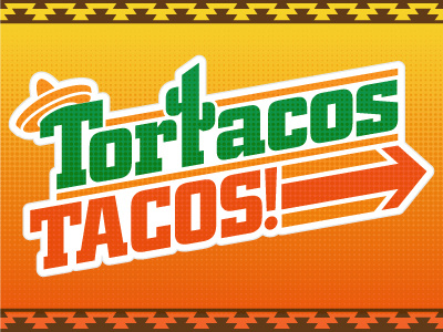 Tortacos Lawn Sign carlos vigil srd super rad design tacos tacos! vector orange logo branding identity mexican food sombrero tortacos cactus restaurant logo green tacos logo halftone southwestern gradient red super rad
