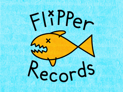 Flipper Records blue carlos vigil fish flipper flipper records gold fish grunge rock kurt cobain logo nirvana orange record label srd super rad super rad design texture vector