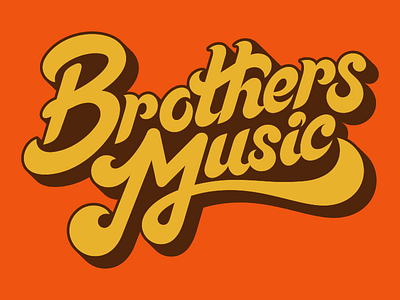 Brothers Music 70s brothers music carlos vigil drop shadow lettering logo srd super rad super rad design swash typography vector