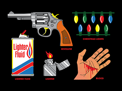 Monster Hunting – Part 2 barb christmas lights demogorgon eleven lighter fluid monster hunting monster hunting t shirt revolver stranger things stranger things t shirt super rad design vector