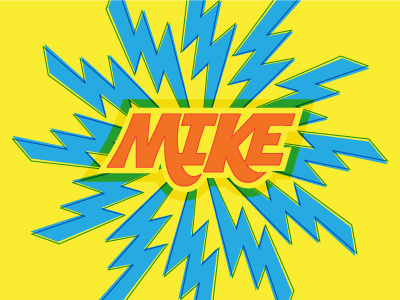 MIKE blue carlos vigil future shock lightning bolts mike orange srd super rad super rad design vector yellow