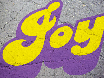 Joy carlos vigil concrete joy logo purple srd super rad super rad design texture type typography vector yellow