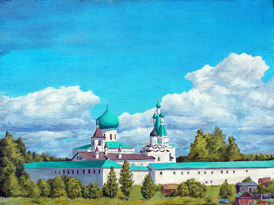 Oil on canvas,Monastery