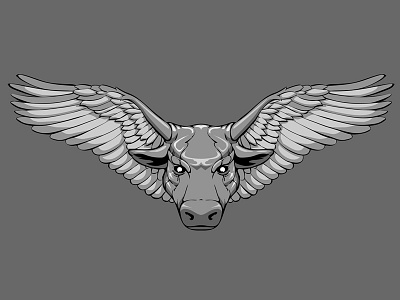 Flying Taurus 1 animal character design fantastic great illustration power taurus vector живое персонаж