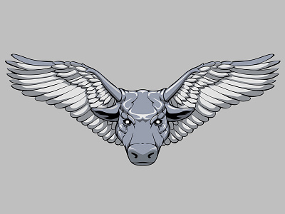 flying Taurus 2 animal character design design fantastic flight power symbol logo illustration myth taurus typography vector персонаж стойкость