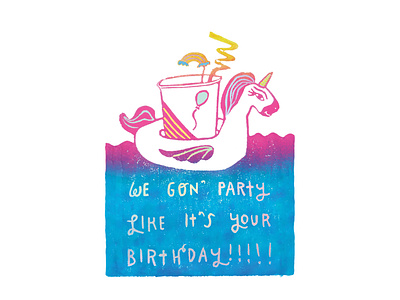 We Gon' Party Like It's Your Birthday | Foreignspell artwork block printing children book illustration design fine art hand lettering illustration stationery design typography