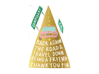 Thank You For Being A Friend | Foreignspell block printing design hand lettering illustration stationery design typography