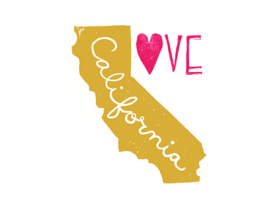 California Love | Foreignspell artwork block printing design fine art hand lettering illustration stationery design typography