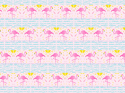 Flamingo Rays artwork block printing children book illustration design fine art illustration pattern