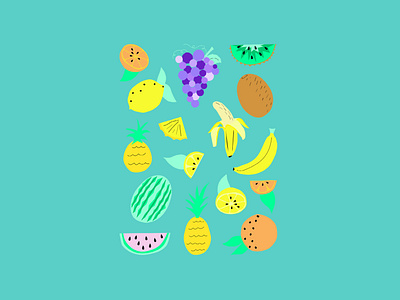 Fruity Cuties artwork design fruit illustration vector