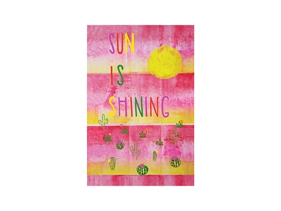 Sun Is Shining artwork cacti cactus children book illustration color color palette desert design fade fine art green hand lettering illustration music ombre song lyrics succulents sun typography yellow