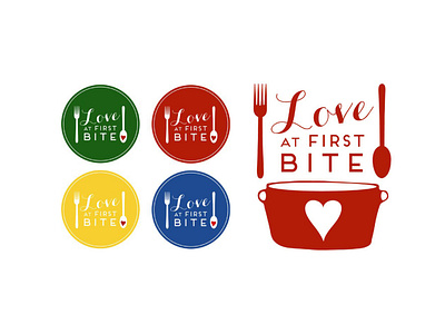 Love At First Bite Logo branding design illustration logo typography vector