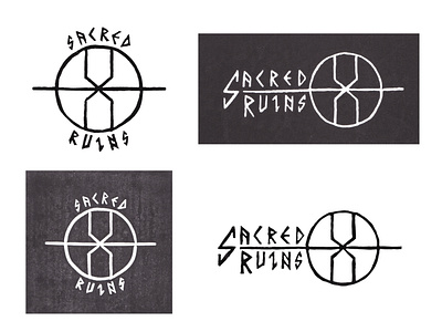 Sacred Ruins Logo artwork block printing branding design hand lettering illustration logo typography