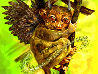 Abhishek Jain Mystic tarsier art concept digitalart painting paintings