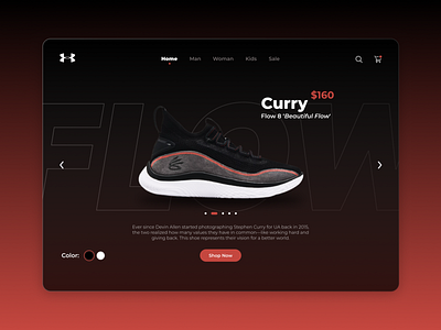 Curry Flow 8 - Shoes Store Header branding dark mode header exploration minimal shoes store shop ui ui design ux webdesign website