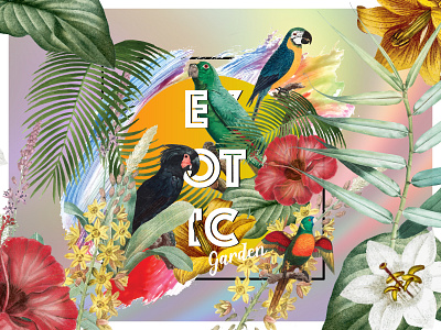 Exotic 'Virtual' Garden | Tropical Vibes design designer digital art dribbleweeklywarmup graphic design poster design tropical poster vector weekly challenge weekly warm up weeklywarmup