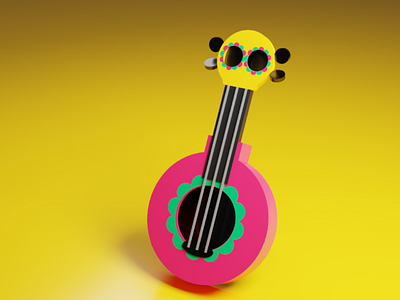 Poco's guitar blender 3d art illustration