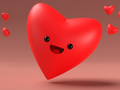 Heart blender 3d illustration heart
