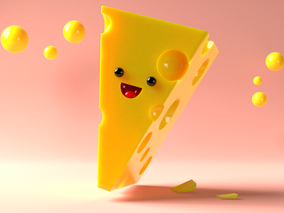 Cheesy boy ui 3d illustration model