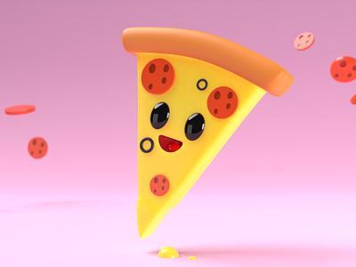 Pizza boy 3d illustration blender
