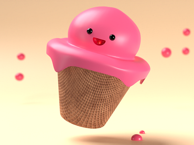 Ice cream 3d blender illustration