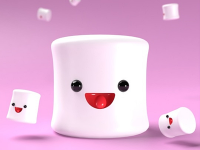 Marshmallows 3d illustration blender ui ux