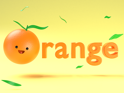 Orange 3d blender3d character design illustraion minimal typography ui ux